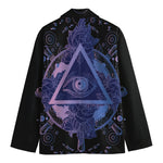 Spiritual Eye of Providence Print Men's Cotton Blazer