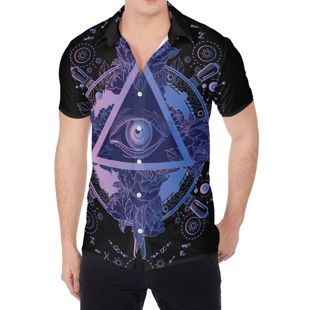Spiritual Eye of Providence Print Men's Shirt