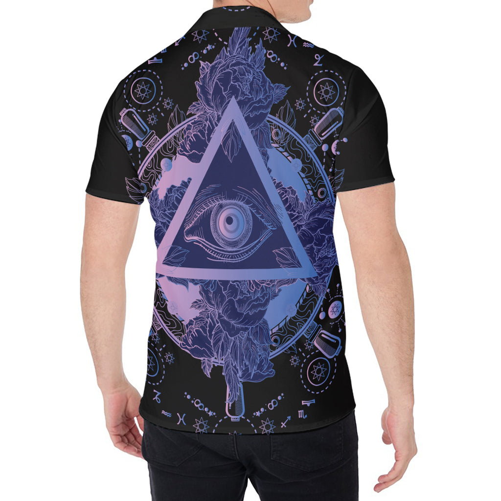 Spiritual Eye of Providence Print Men's Shirt