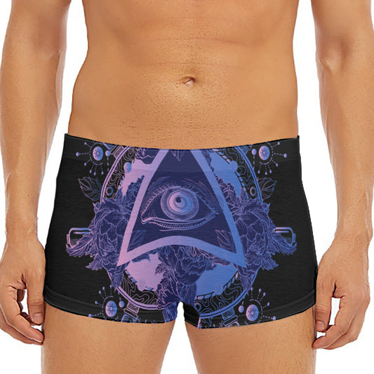 Spiritual Eye of Providence Print Men's Short Boxer Briefs