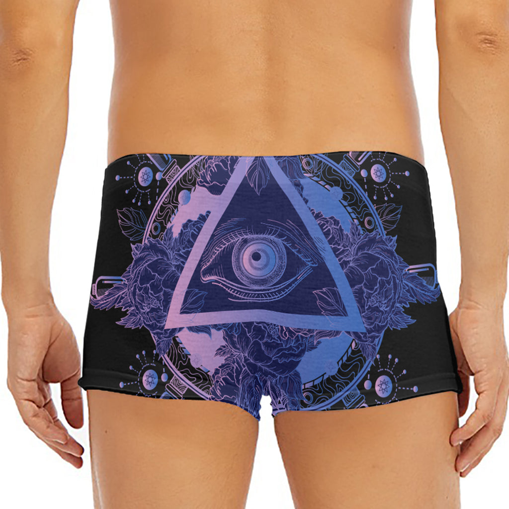 Spiritual Eye of Providence Print Men's Short Boxer Briefs