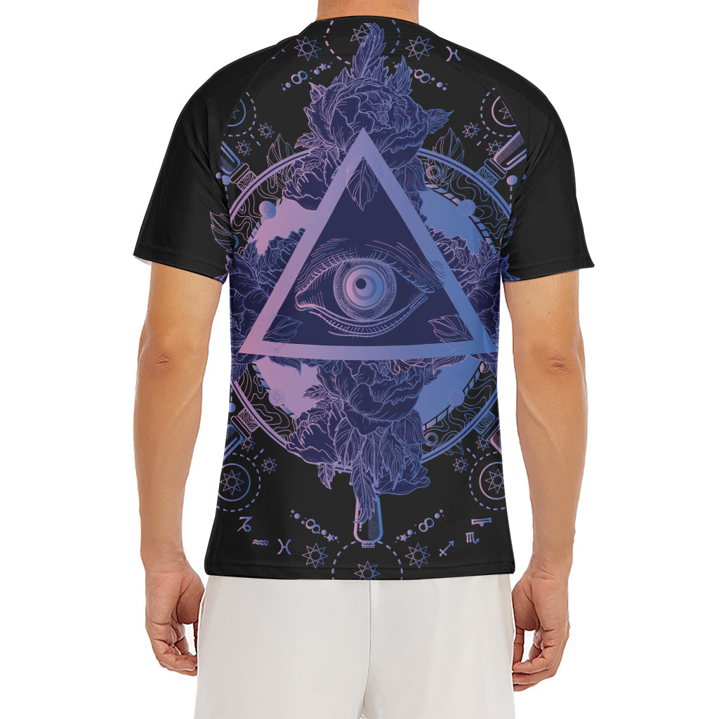 Spiritual Eye of Providence Print Men's Short Sleeve Rash Guard