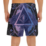 Spiritual Eye of Providence Print Men's Split Running Shorts