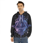 Spiritual Eye of Providence Print Men's Velvet Pullover Hoodie