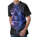 Spiritual Eye of Providence Print Men's Velvet T-Shirt