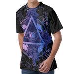 Spiritual Eye of Providence Print Men's Velvet T-Shirt