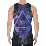 Spiritual Eye of Providence Print Men's Velvet Tank Top