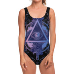 Spiritual Eye of Providence Print One Piece Swimsuit