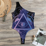 Spiritual Eye of Providence Print One Shoulder Bodysuit