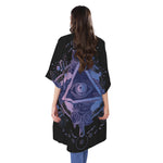Spiritual Eye of Providence Print Open Front Beach Cover Up