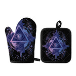 Spiritual Eye of Providence Print Oven Mitt And Pot Holder Set