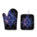Spiritual Eye of Providence Print Oven Mitt And Pot Holder Set