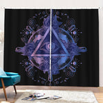 Spiritual Eye of Providence Print Pencil Pleat Curtains