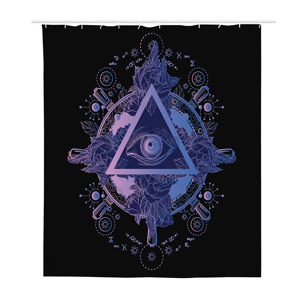 Spiritual Eye of Providence Print Polyester Shower Curtain