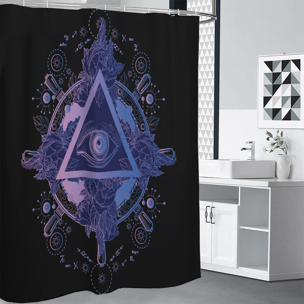 Spiritual Eye of Providence Print Premium Shower Curtain