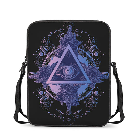 Spiritual Eye of Providence Print Rectangular Crossbody Bag