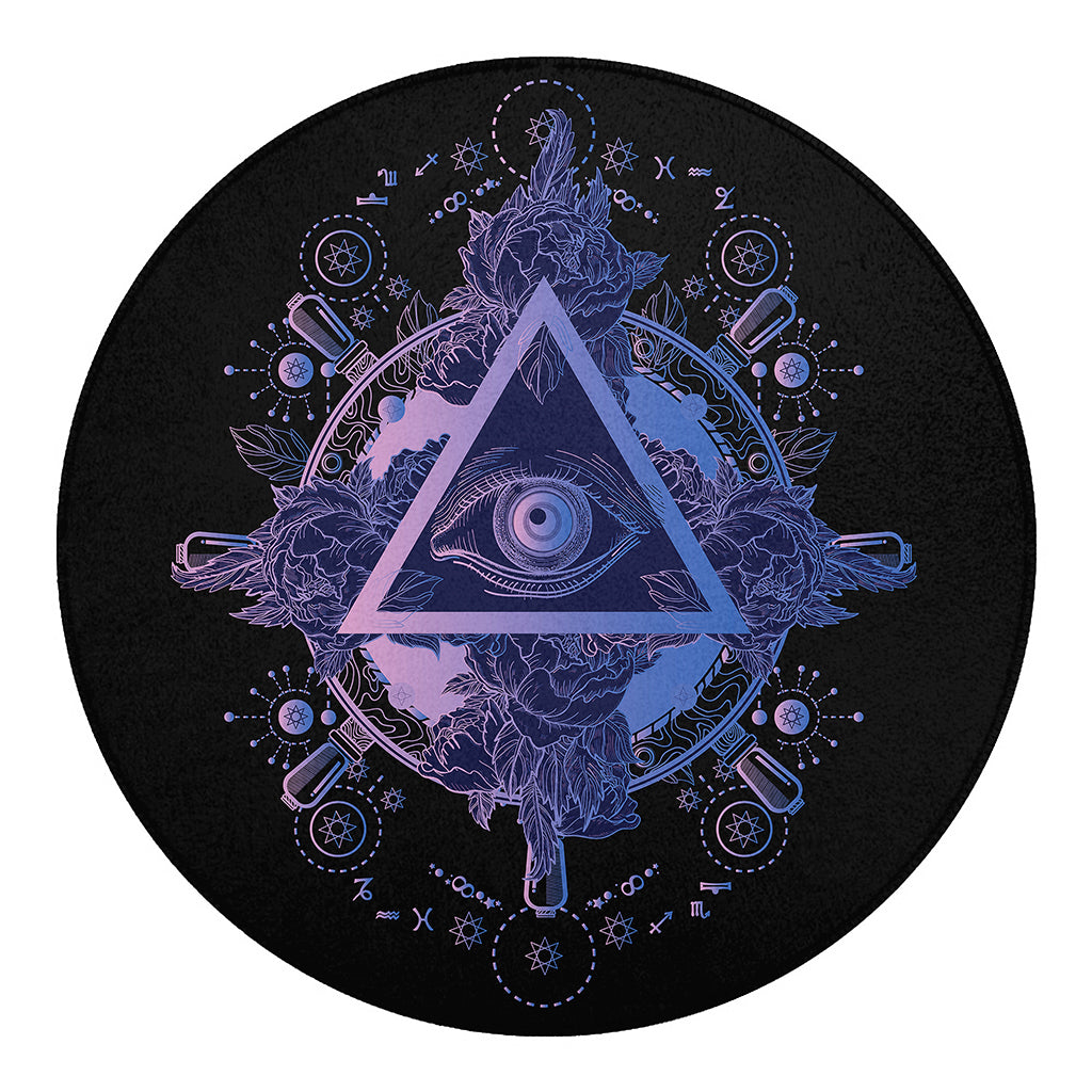 Spiritual Eye of Providence Print Round Blanket