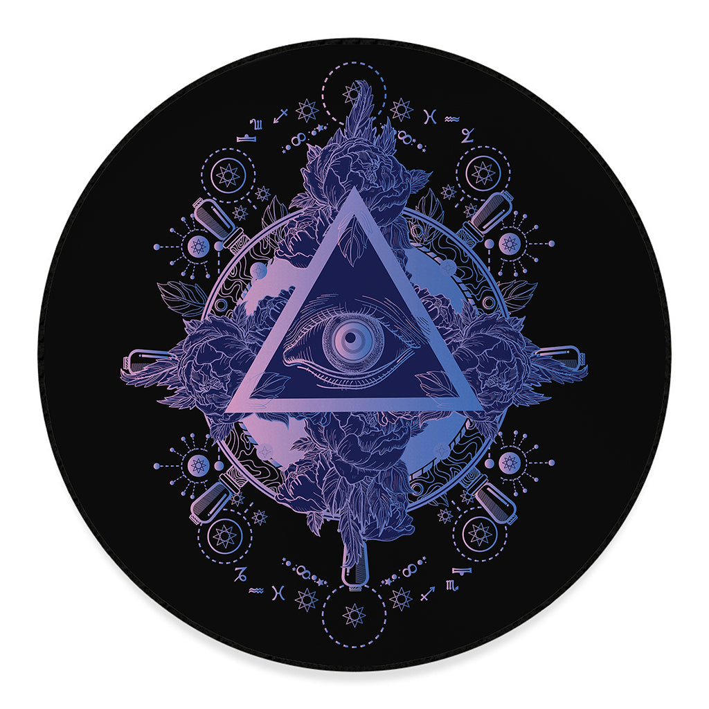 Spiritual Eye of Providence Print Round Floor Mat