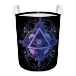 Spiritual Eye of Providence Print Round Laundry Basket