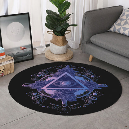 Spiritual Eye of Providence Print Round Rug