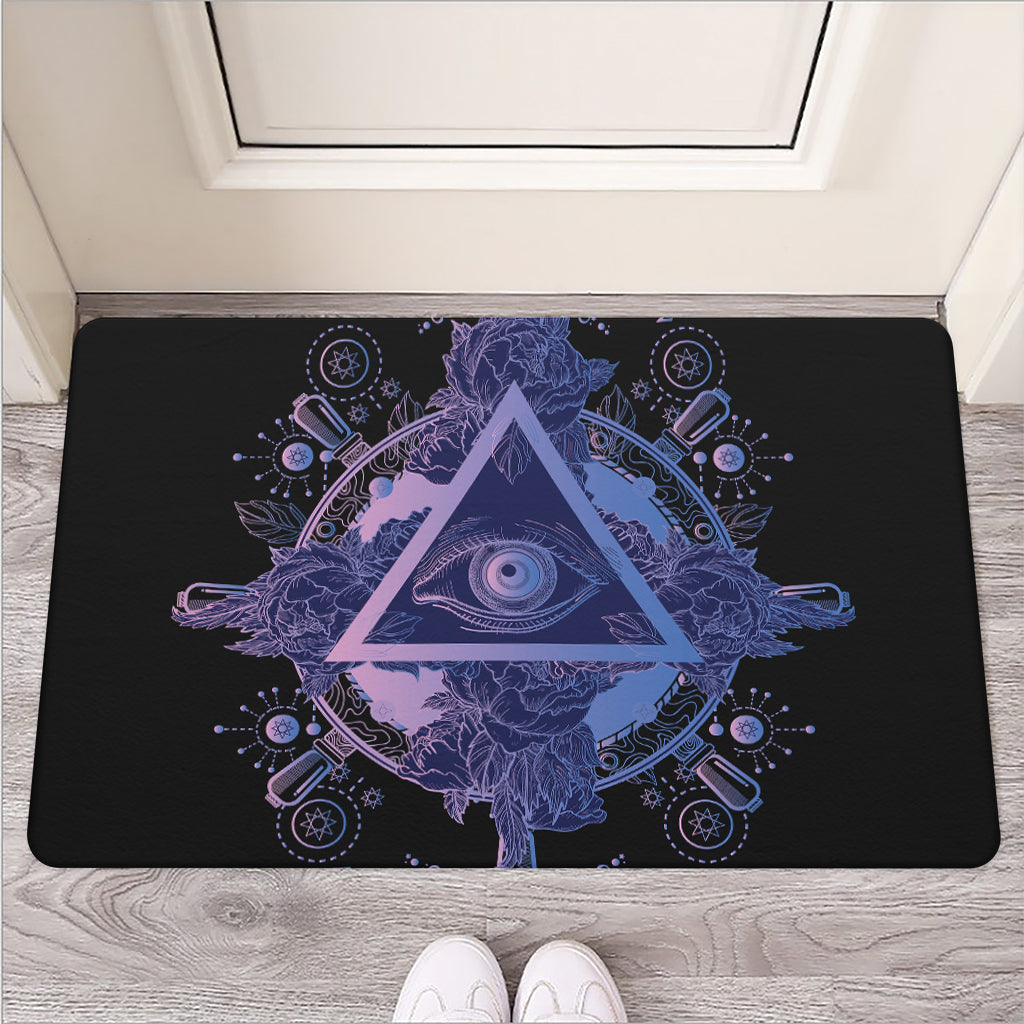 Spiritual Eye of Providence Print Rubber Doormat