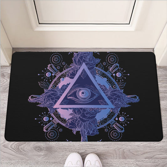 Spiritual Eye of Providence Print Rubber Doormat