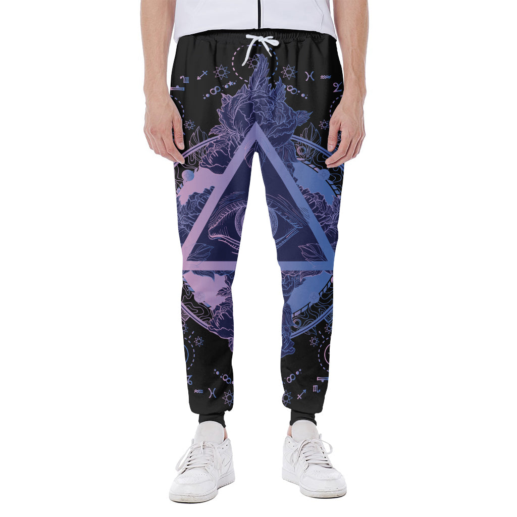 Spiritual Eye of Providence Print Scuba Joggers