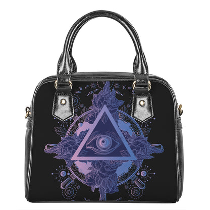 Spiritual Eye of Providence Print Shoulder Handbag