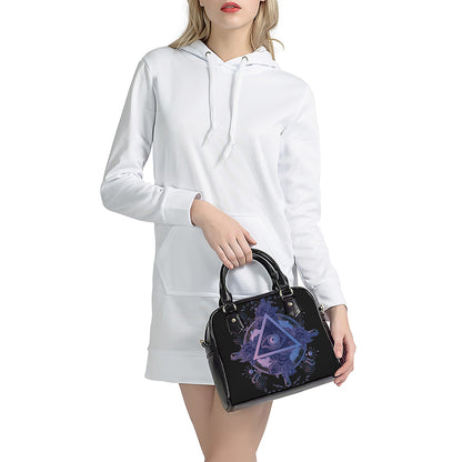 Spiritual Eye of Providence Print Shoulder Handbag