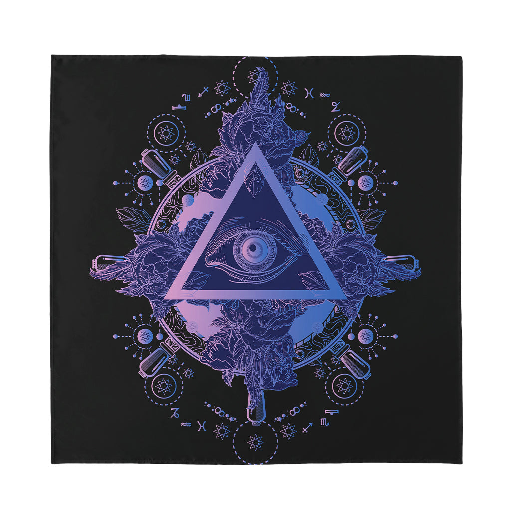 Spiritual Eye of Providence Print Silk Bandana