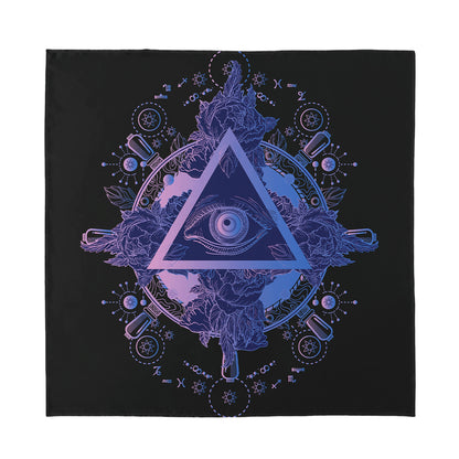 Spiritual Eye of Providence Print Silk Bandana