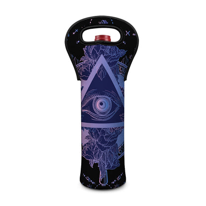 Spiritual Eye of Providence Print Single Neoprene Wine Tote