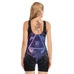 Spiritual Eye of Providence Print Sleeveless One Piece Swimsuit