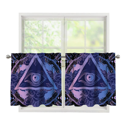 Spiritual Eye of Providence Print Tier Curtains