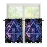Spiritual Eye of Providence Print Tier Curtains