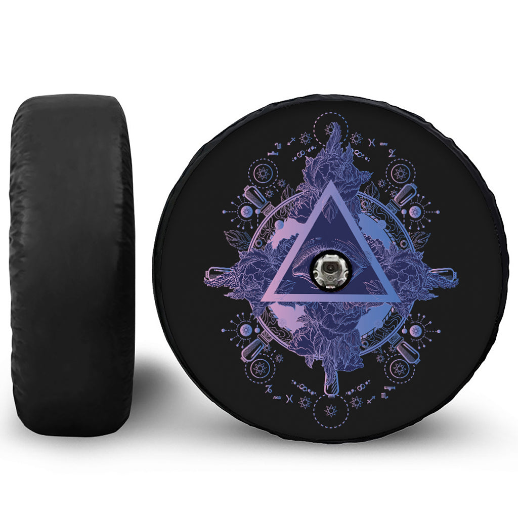 Spiritual Eye of Providence Print Tire Cover With Camera Hole