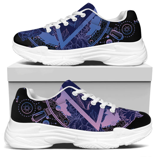 Spiritual Eye of Providence Print White Chunky Shoes