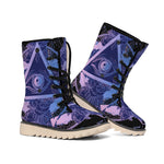 Spiritual Eye of Providence Print Winter Boots