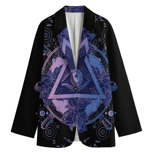 Spiritual Eye of Providence Print Women's Blazer