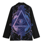 Spiritual Eye of Providence Print Women's Cotton Blazer