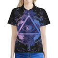 Spiritual Eye of Providence Print Women's Polo Shirt