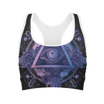 Spiritual Eye of Providence Print Women's Sports Bra