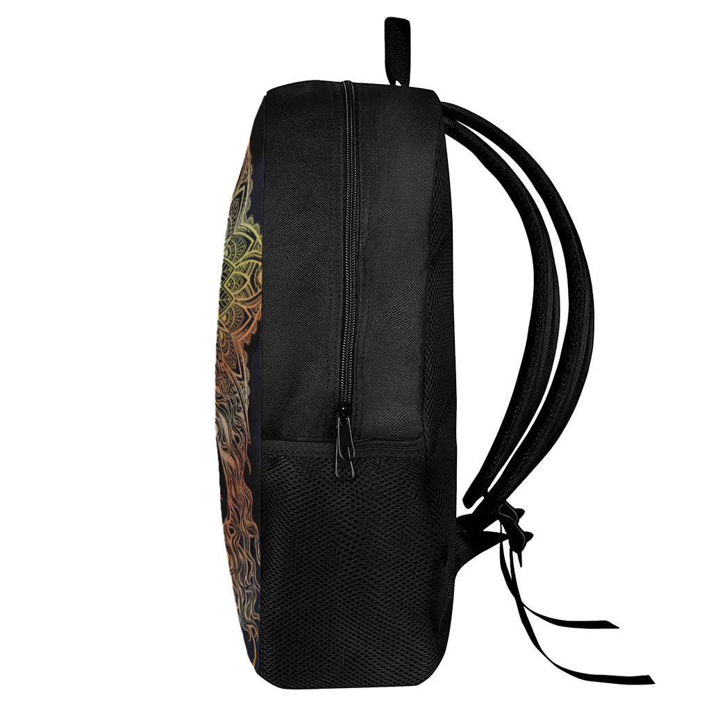 Spiritual Girl Mandala Print 17 Inch Backpack