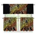 Spiritual Girl Mandala Print 3 Piece Kitchen Curtains