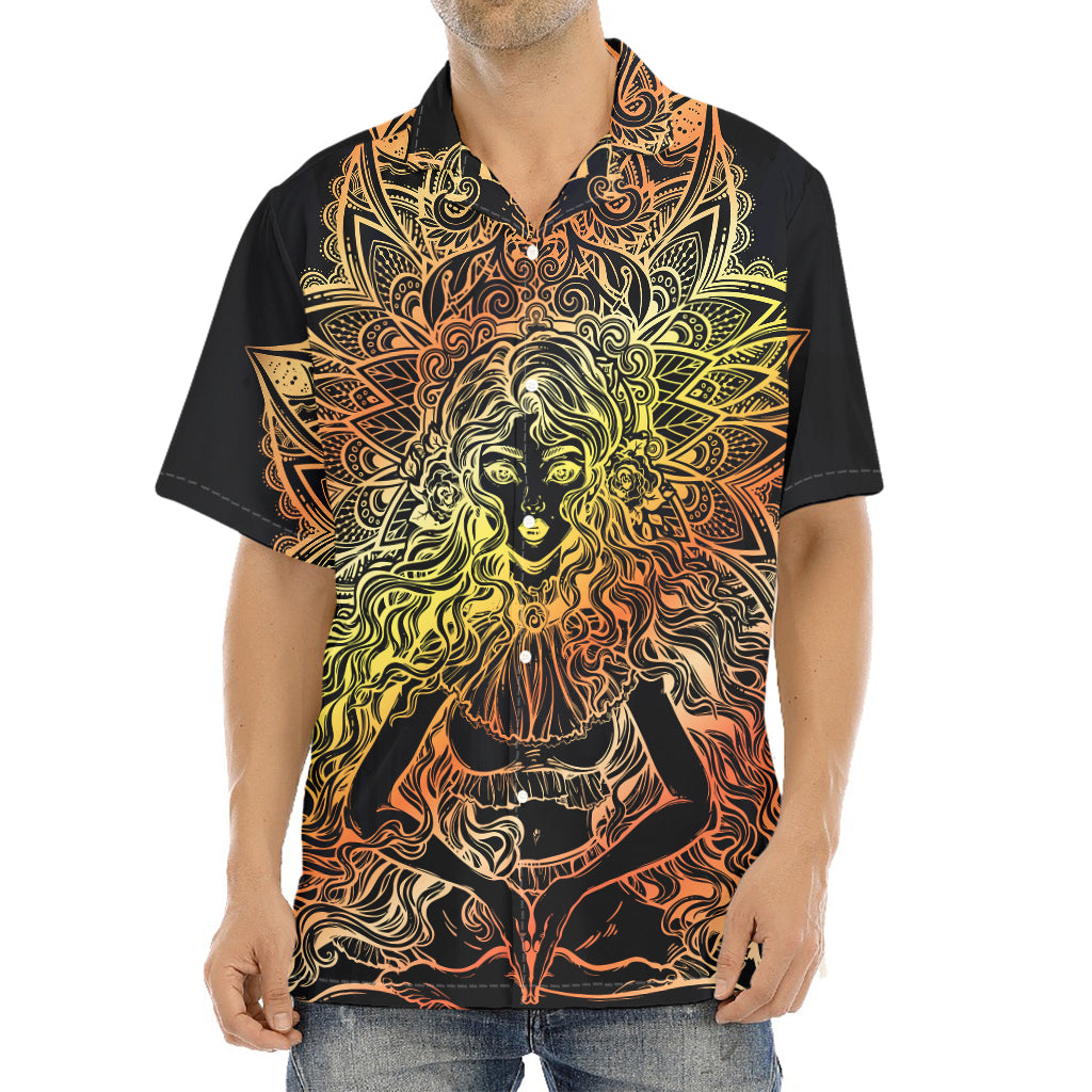 Spiritual Girl Mandala Print Aloha Shirt