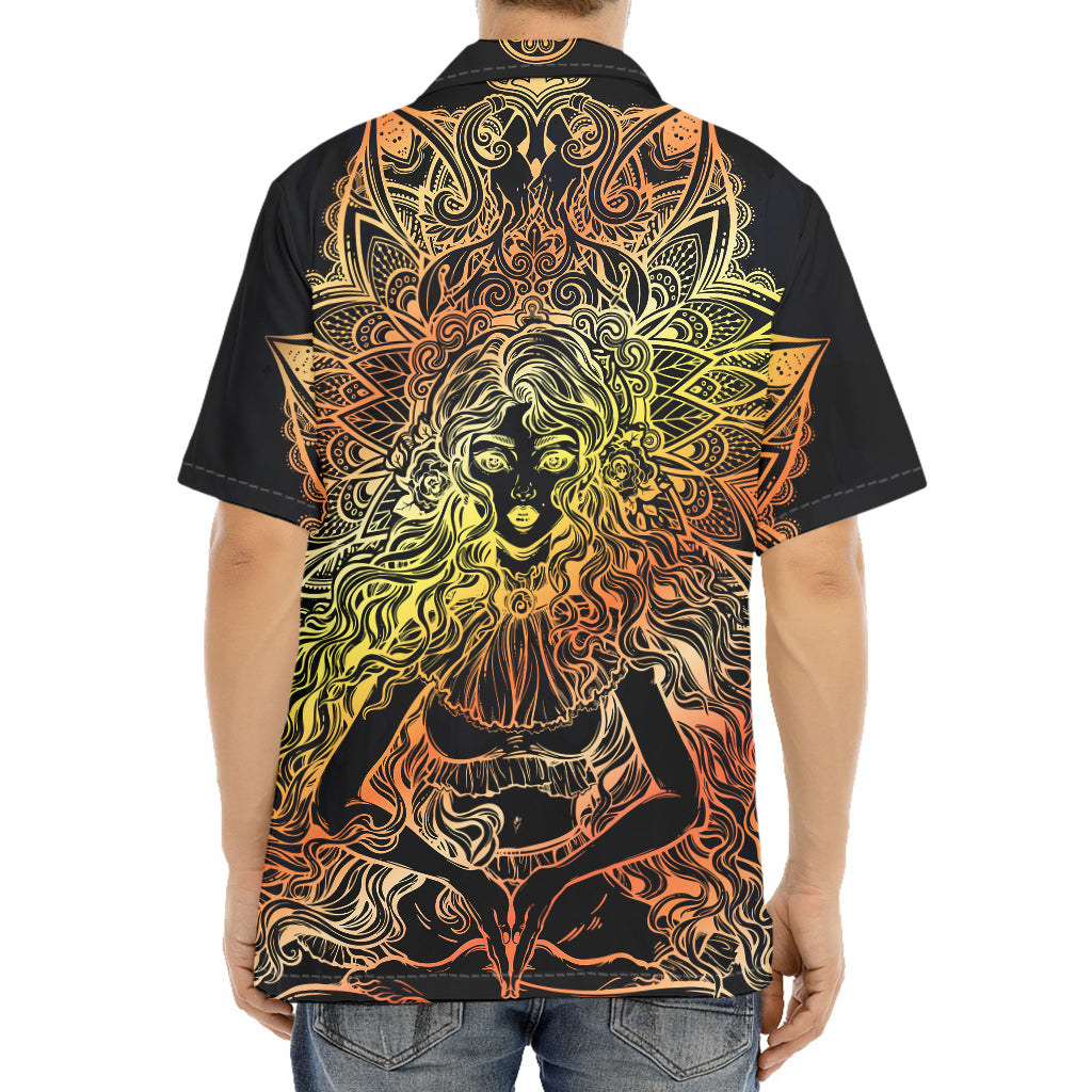 Spiritual Girl Mandala Print Aloha Shirt