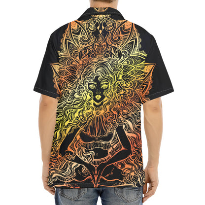 Spiritual Girl Mandala Print Aloha Shirt