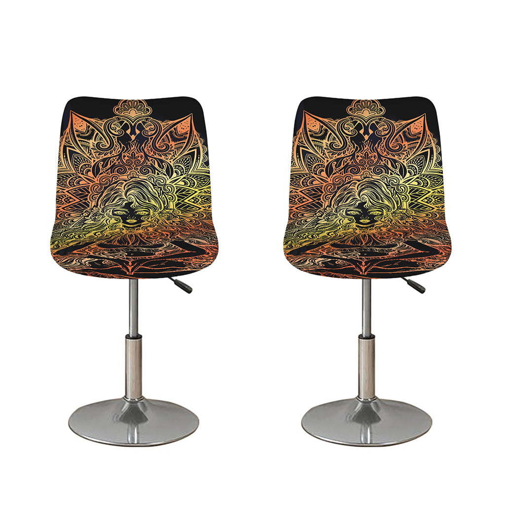 Spiritual Girl Mandala Print Bar Stool Covers