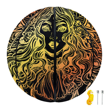 Spiritual Girl Mandala Print Basketball