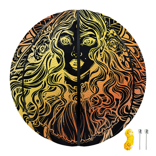 Spiritual Girl Mandala Print Basketball